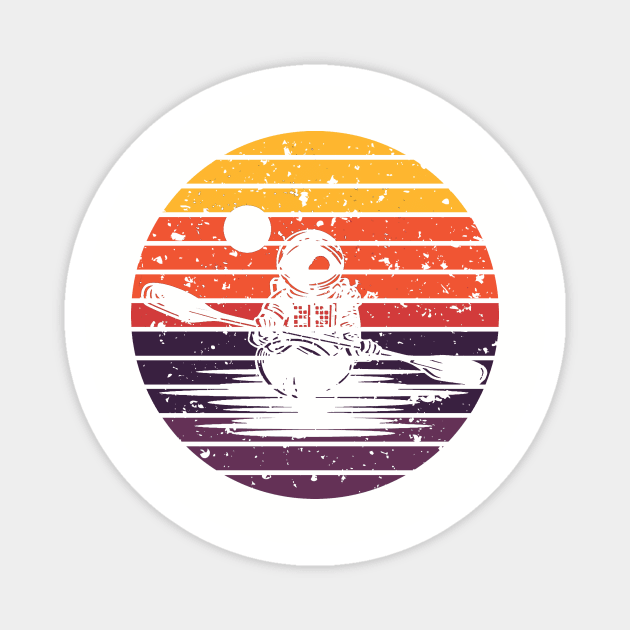 Cool canoe astronaut retro look Magnet by Unelmoija